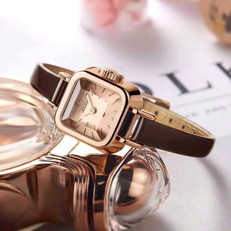 Đồng hồ nữ JA-496C Julius Hàn Quốc Dây Da (Nâu)