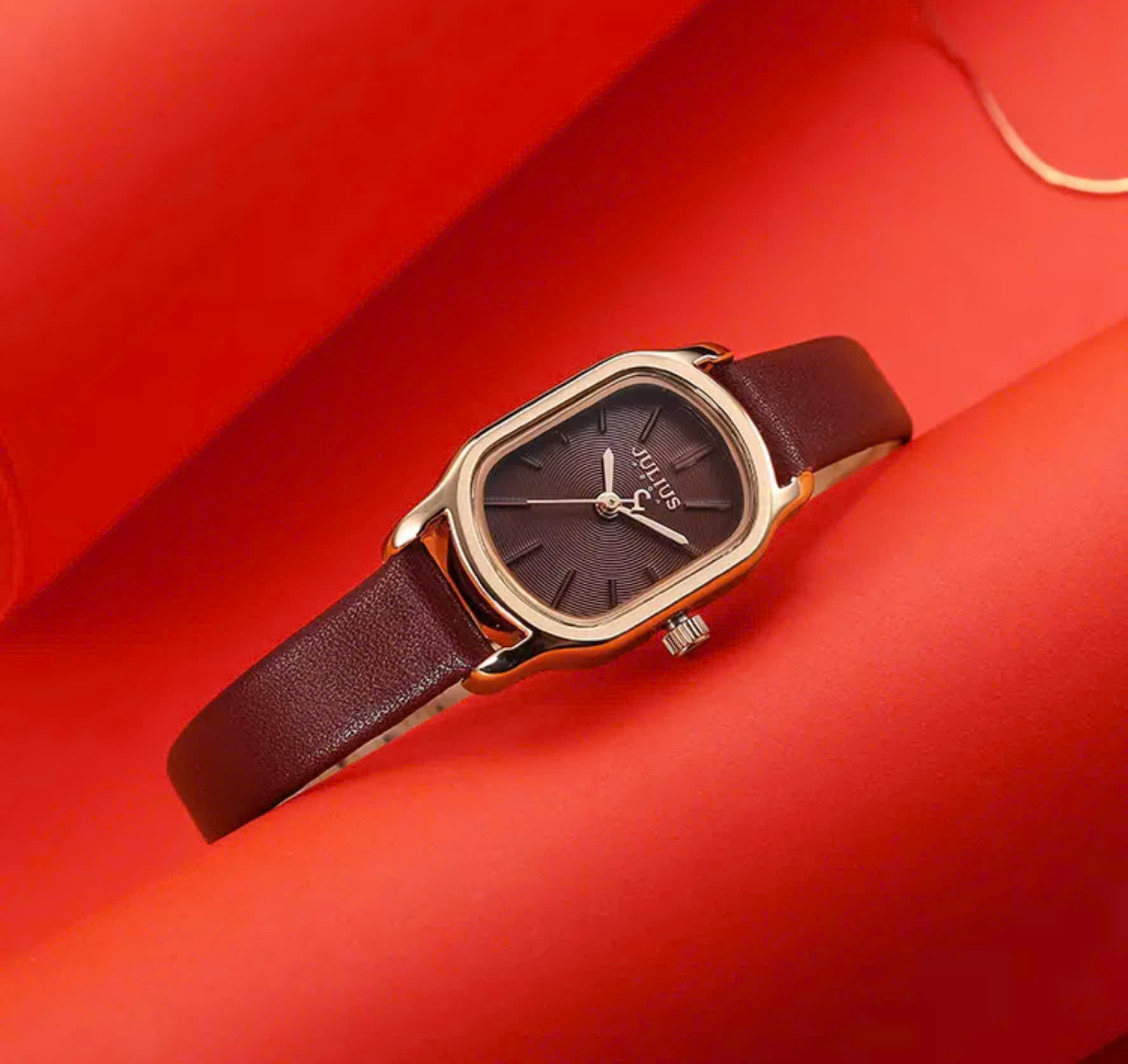 Đồng Hồ Nữ JA-1112 Julius Hàn Quốc dây da ( 3 Màu )