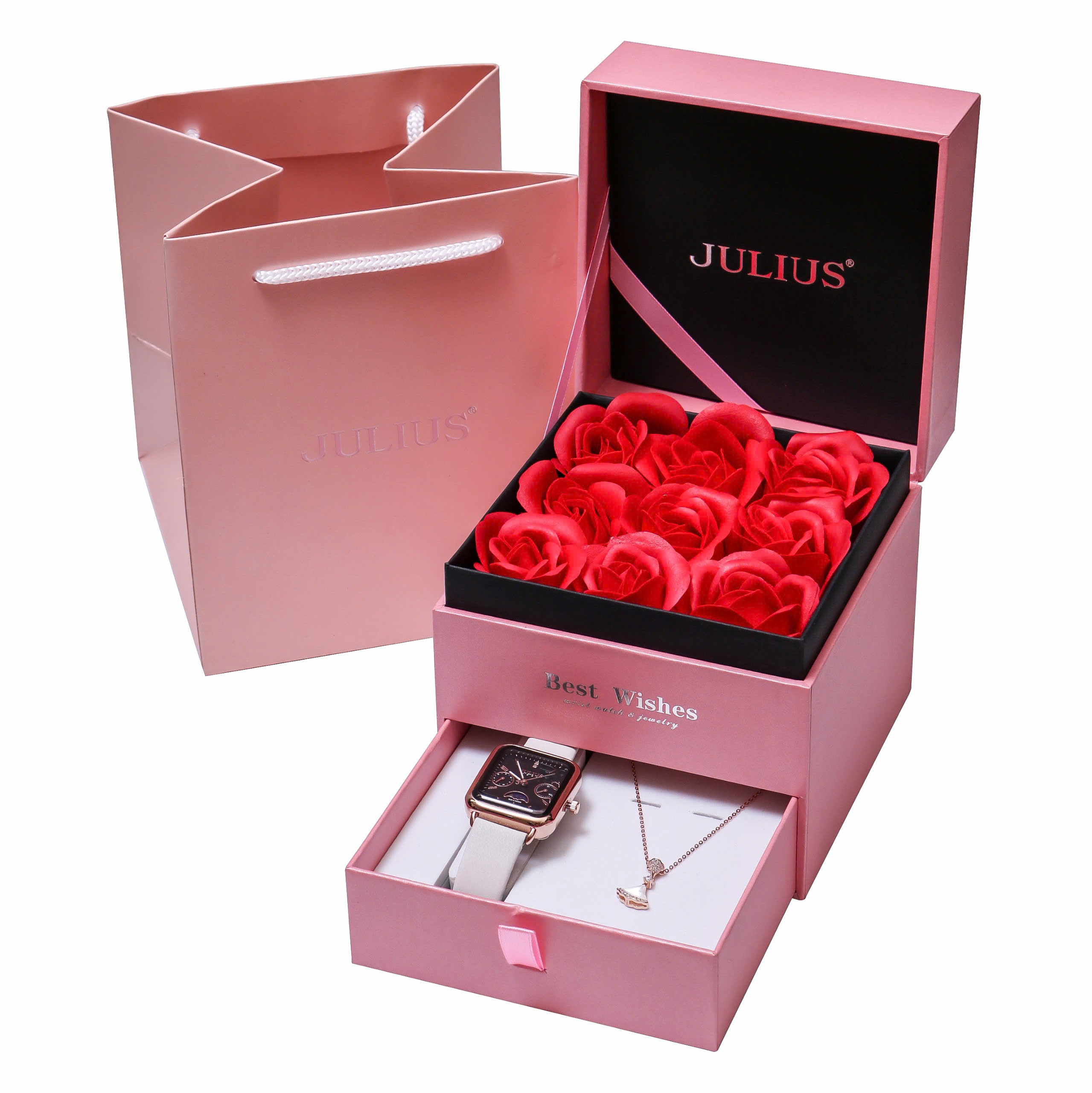 Combo Quà Tặng Đồng Hồ Nữ Julius JA-1481 + Nữ Trang JSB0008