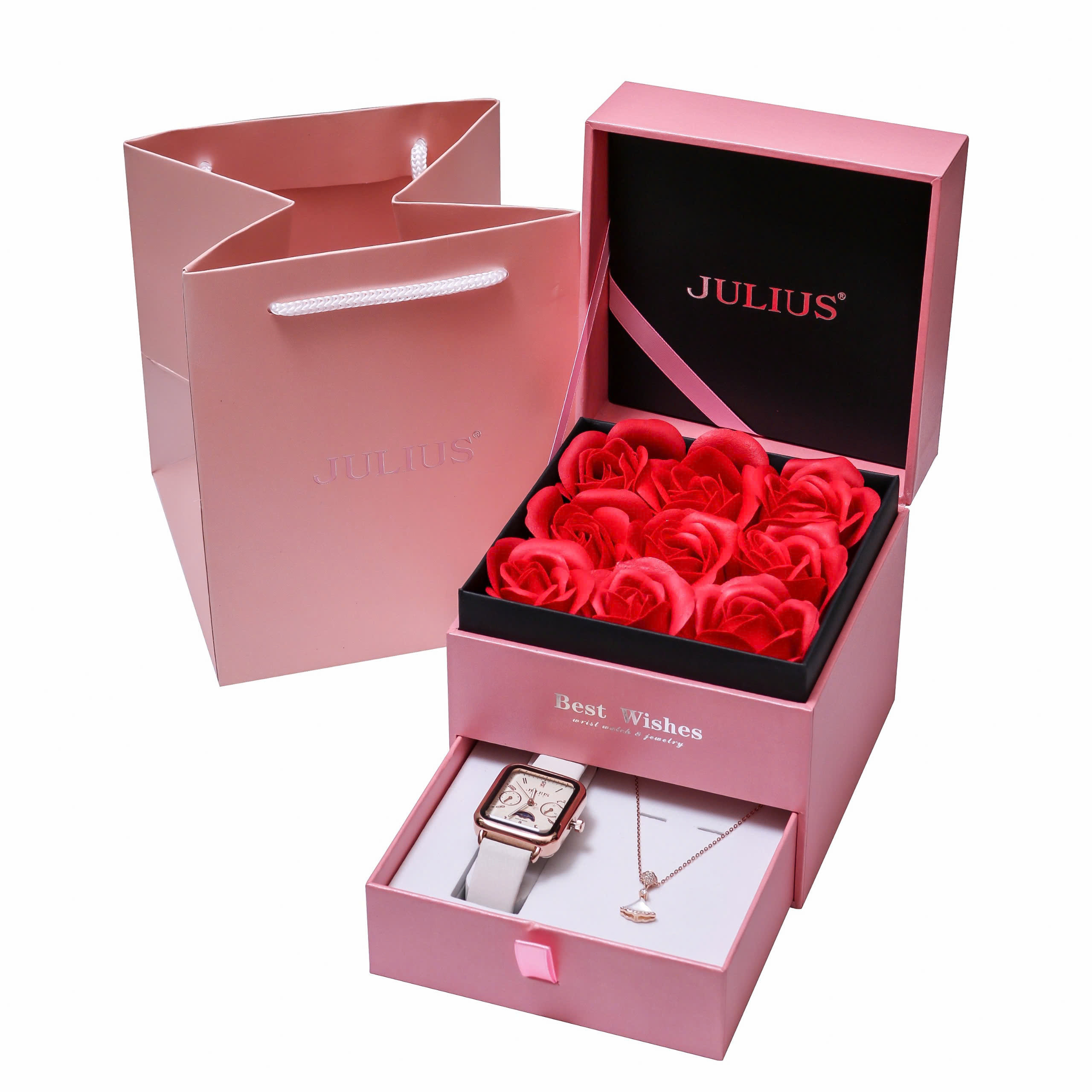 Đồng Hồ Nữ JA-1481 Julius Hàn Quốc Dây Da (4 màu)