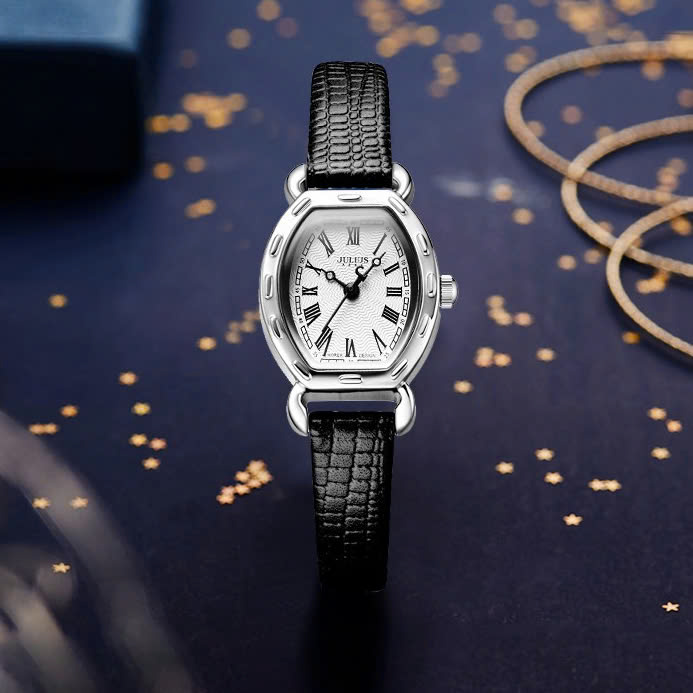 Đồng Hồ Nữ  JA-544C  Julius Hàn Quốc Dây Da (Đen)