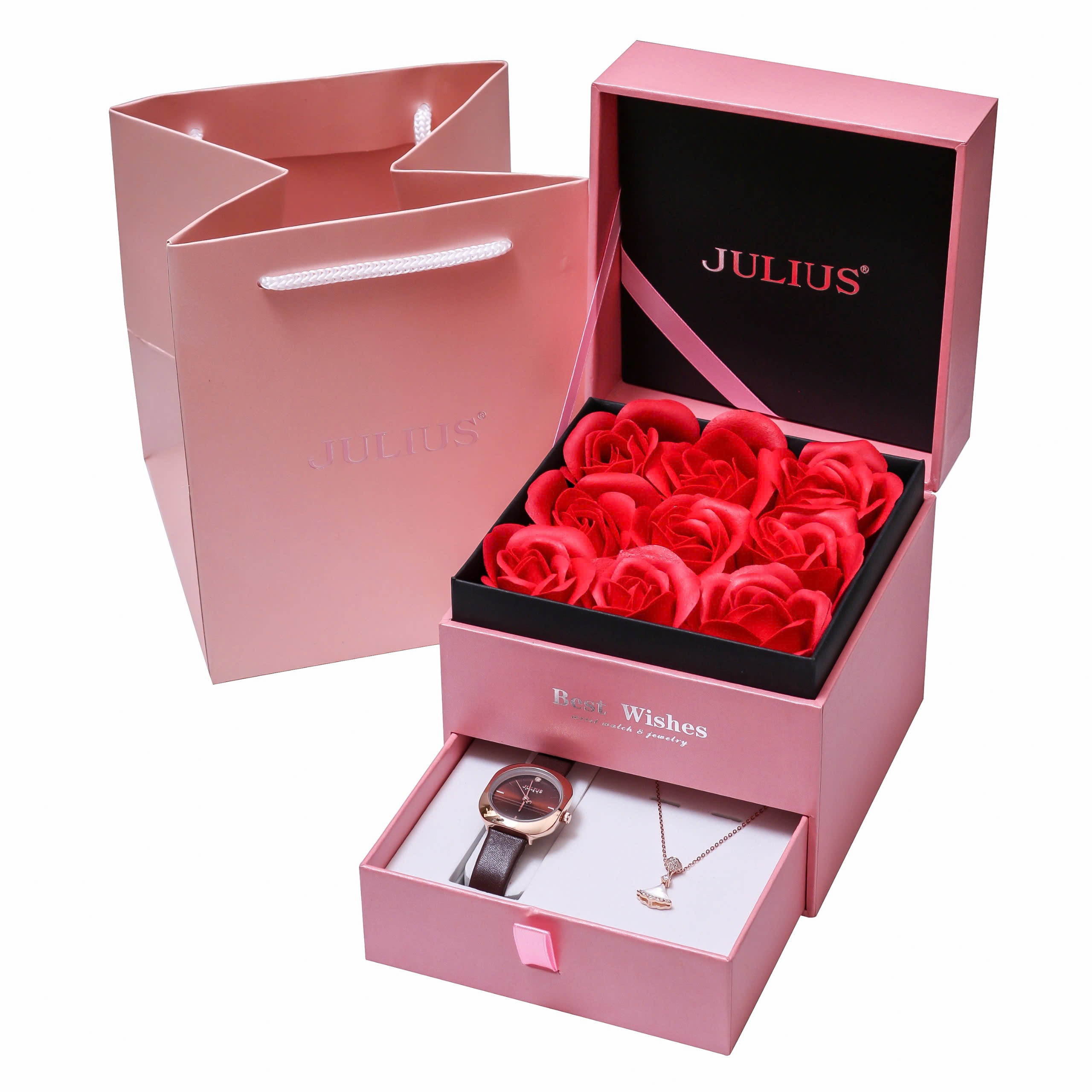 Combo Quà Tặng Đồng Hồ Nữ JA-1422 Julius + Nữ Trang JSP0008