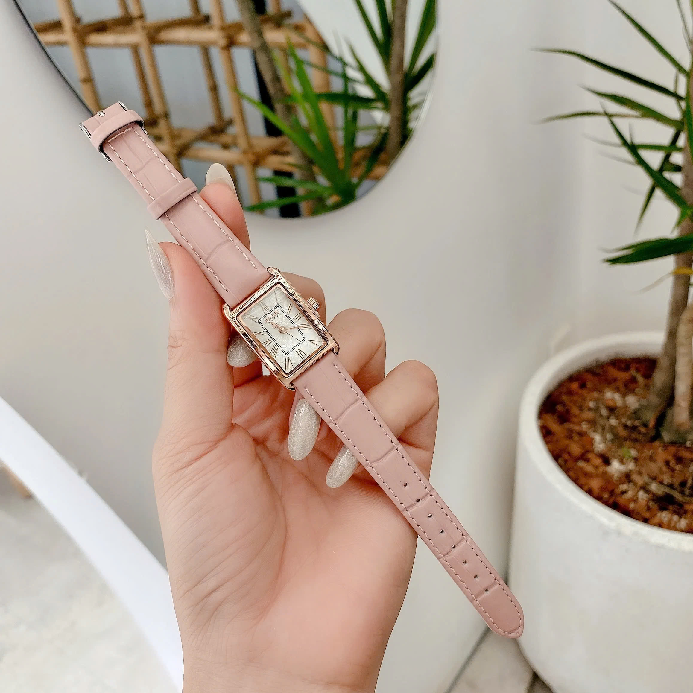 Combo Quà Tặng Đồng Hồ Nữ JA-1338B Kèm Dây Mesh