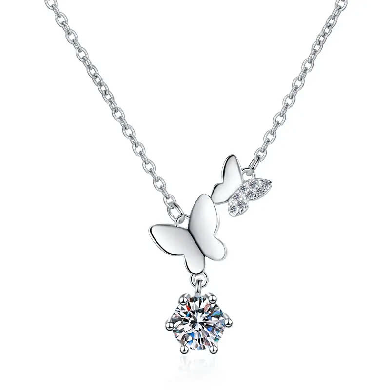 Dây Chuyền ESME ES167AKC Kim Cương Đá Moissanite Bạc 925 Xi Kim 5 lớp