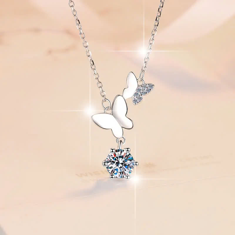 Dây Chuyền ESME ES167AKC Kim Cương Đá Moissanite Bạc 925 Xi Kim 5 lớp