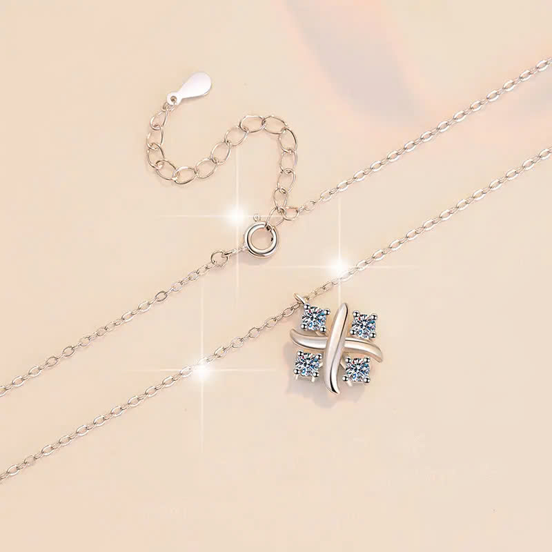 Dây Chuyền ESME ES180AS Kim Cương Đá Moissanite Bạc 925 Xi Kim 5 lớp
