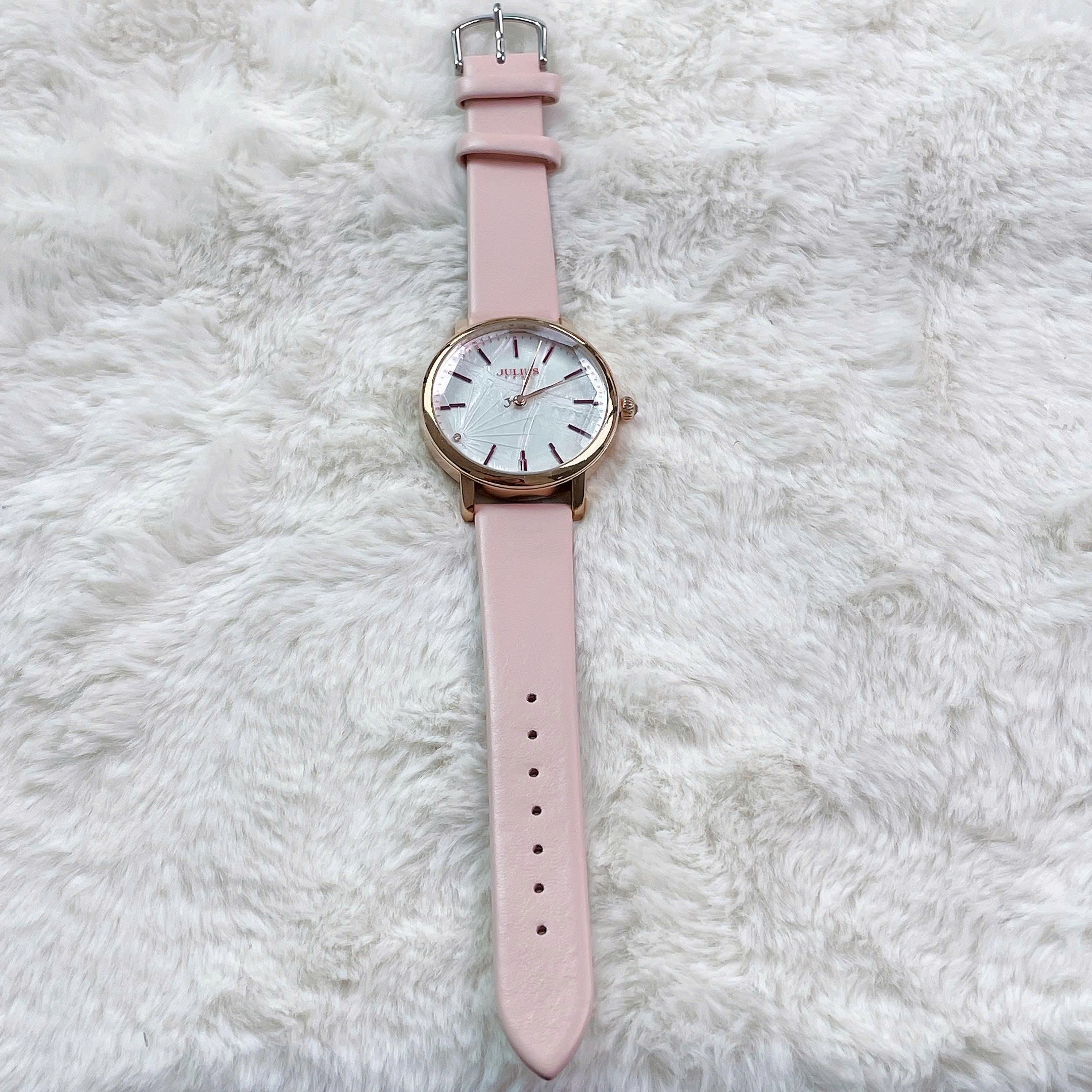 Đồng Hồ Nữ JA-888E1 Julius Hàn Quốc Dây Da ( Hồng)