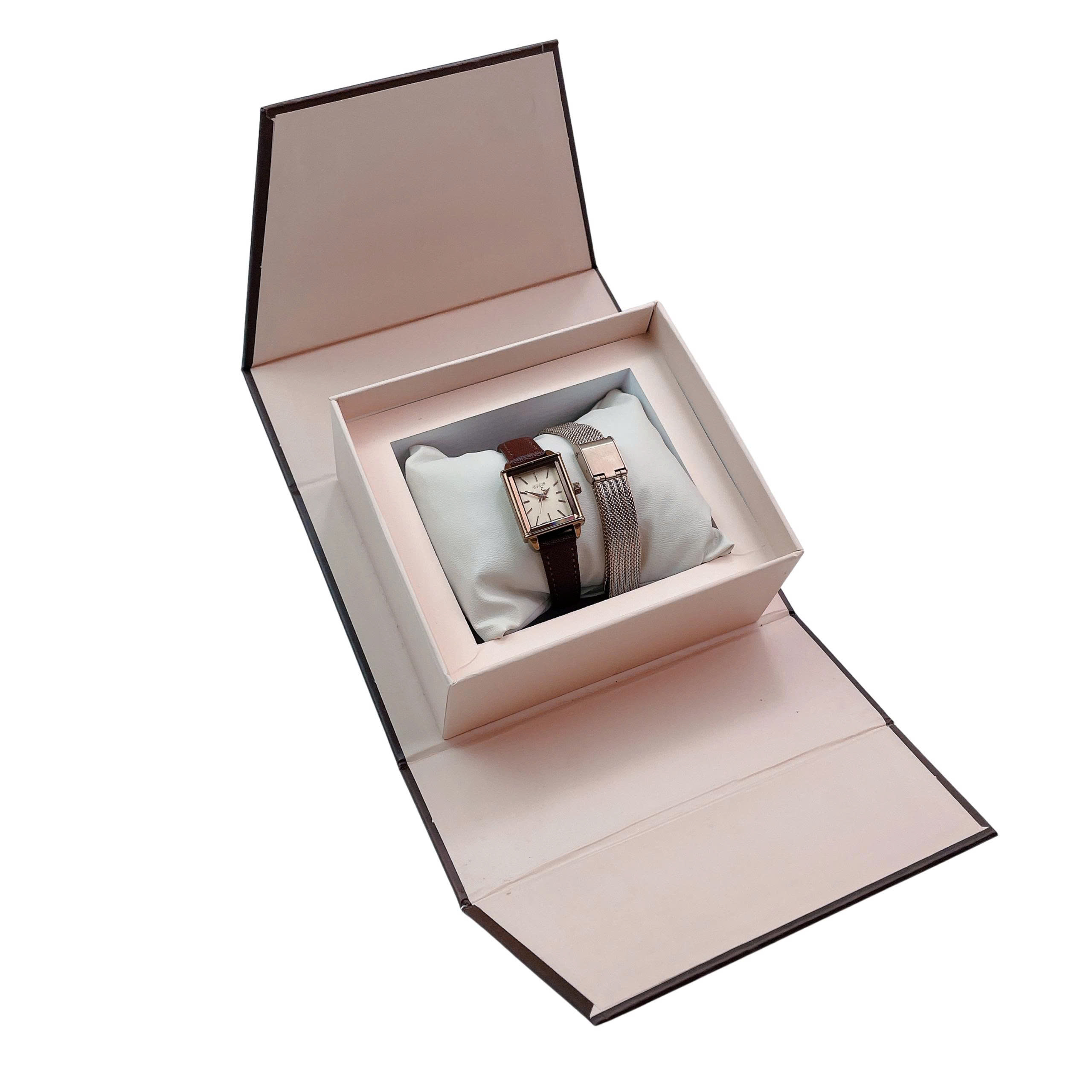 Combo Đồng Hồ Nữ Julius Hàn Quốc Dây Da JA-787E + Dây mesh