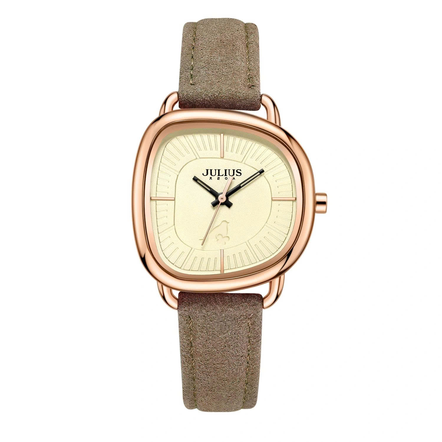 Đồng Hồ Nữ  JA-1436B Julius Hàn Quốc Dây Da (Nâu)