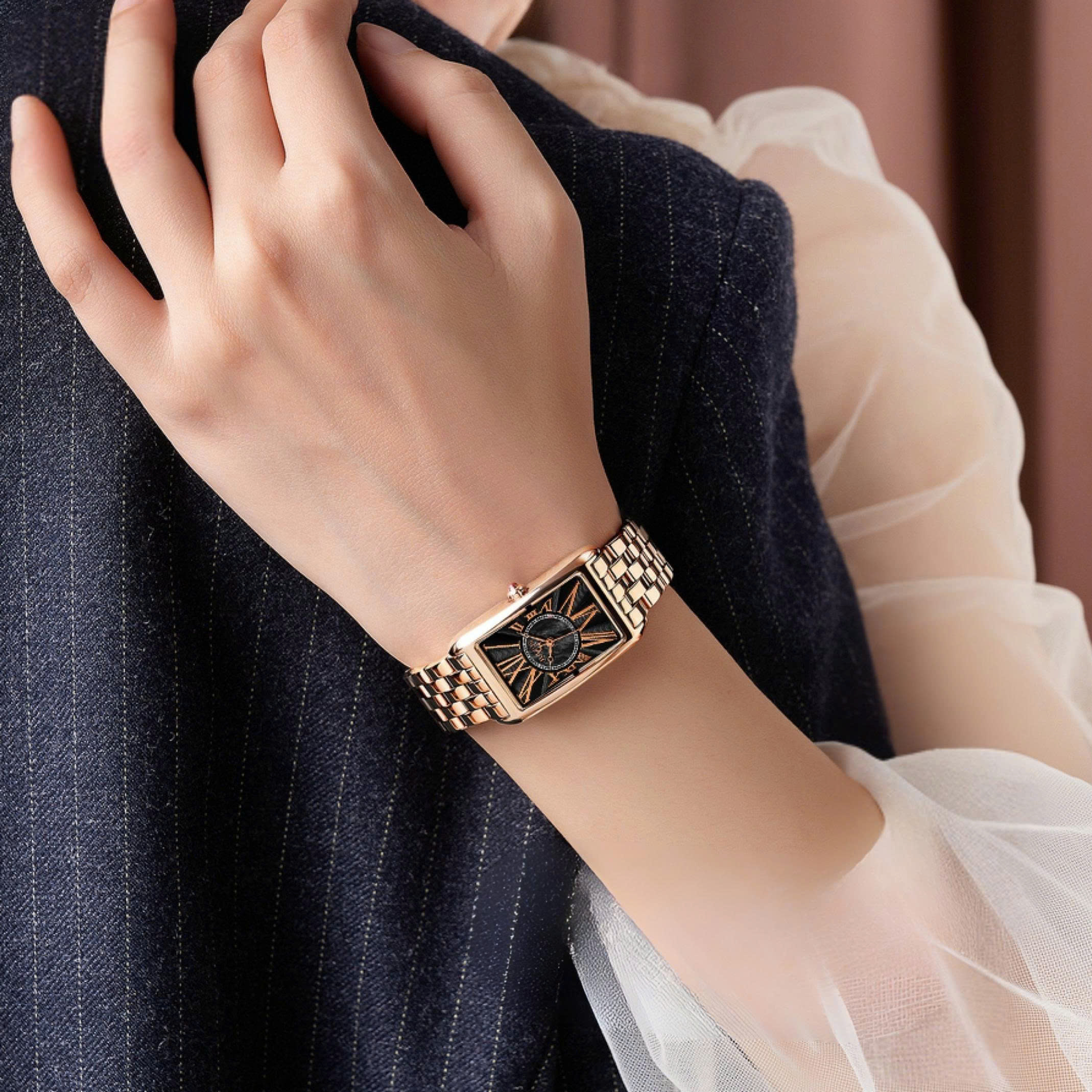 Đồng Hồ Nữ JS-060C Julius Hàn Quốc Kính Sapphire(Đen)