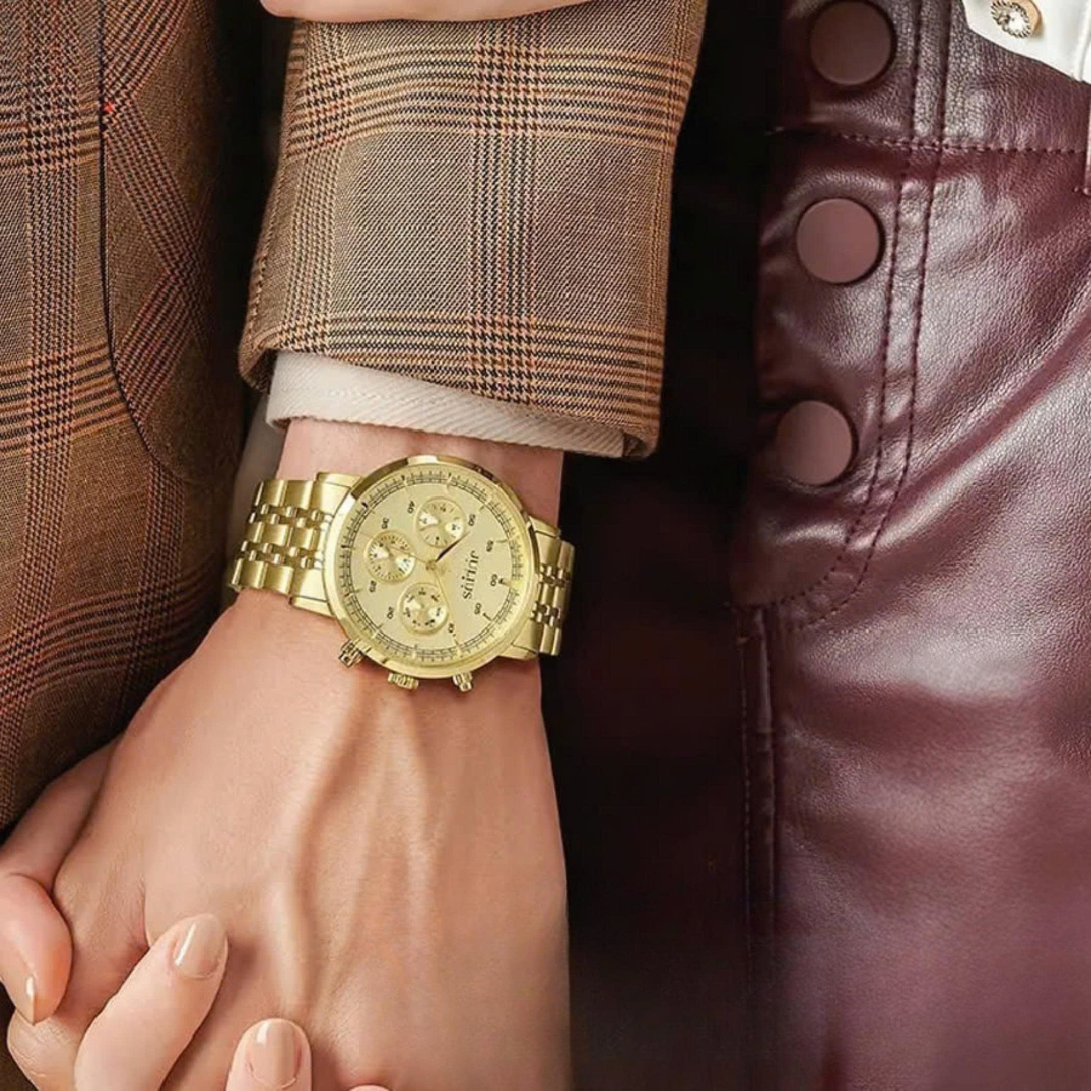 Đồng Hồ Nam JS-061M Julius Hàn Quốc Dây Thép (Vàng)