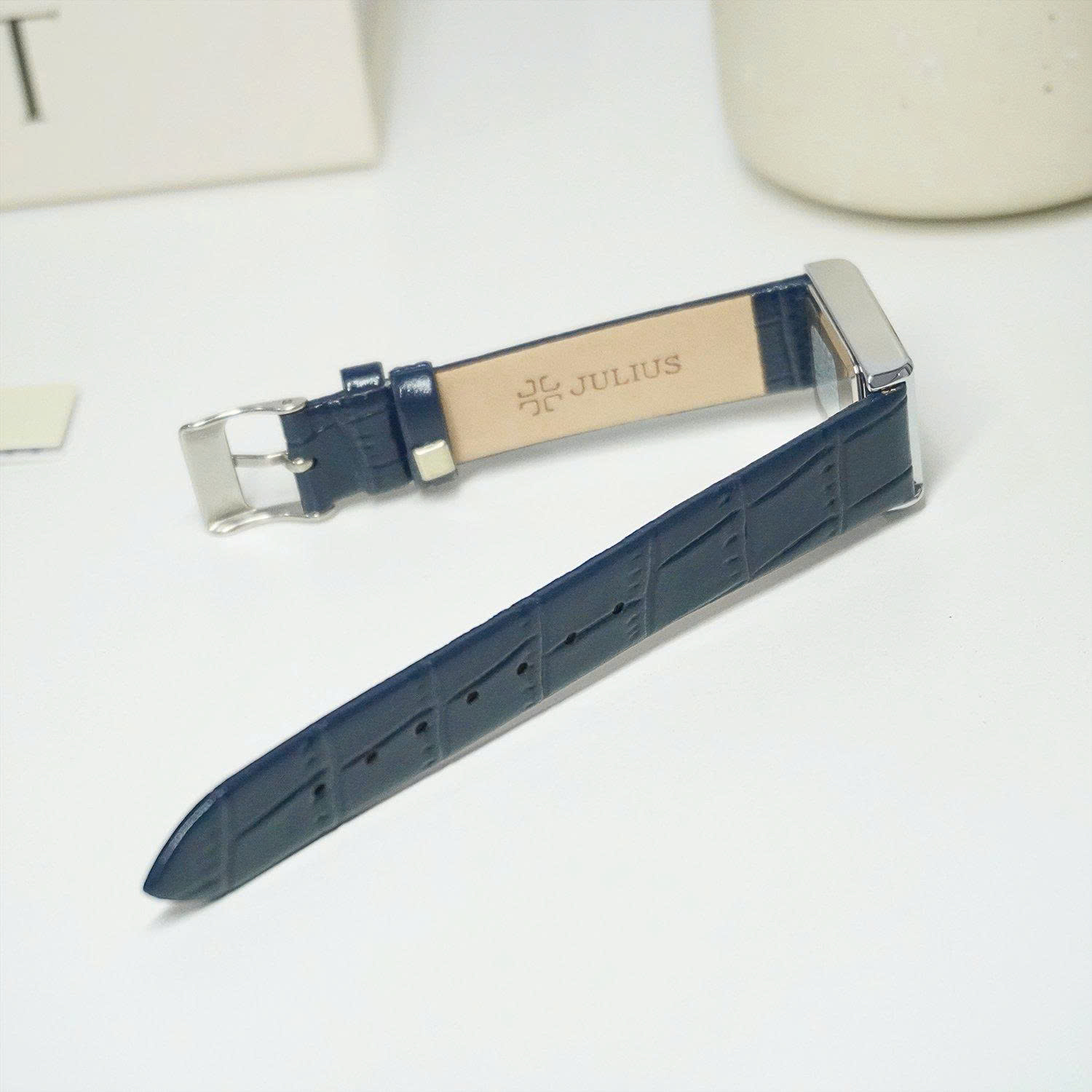 Đồng Hồ Nữ JA-1494LA Julius Hàn Quốc Dây Da (Xanh)