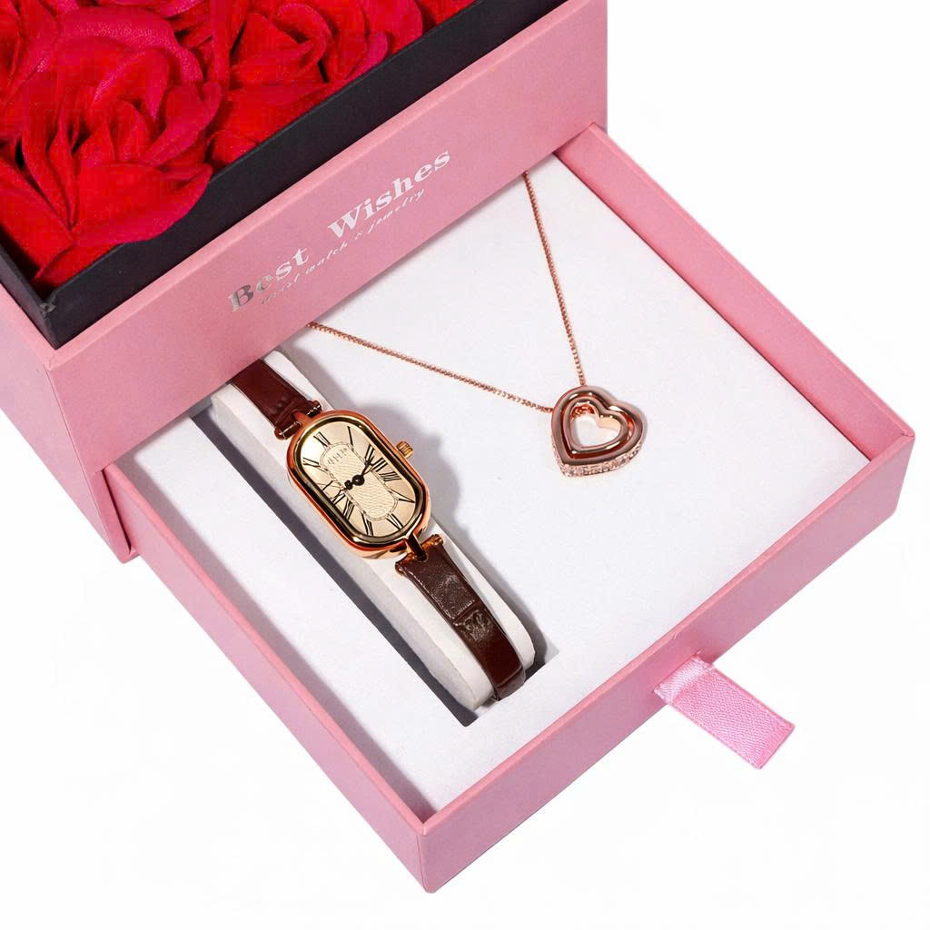 Combo Đồng Hồ Nữ JA-1432C Julius  + Dây Chuyền  ESME ES482