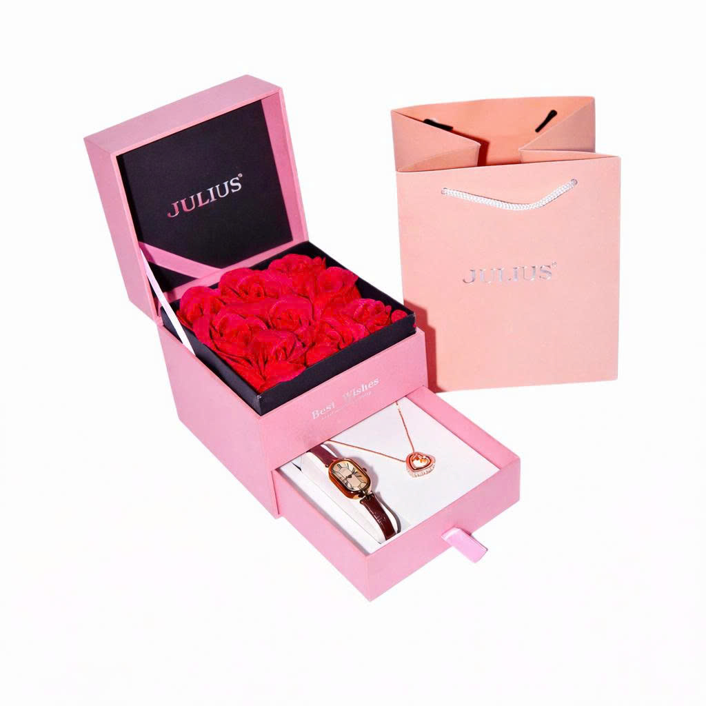 Combo Đồng Hồ Nữ JA-1432C Julius  + Dây Chuyền  ESME ES482