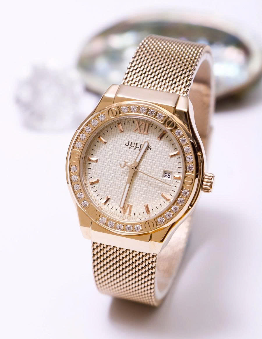 Combo Phụ Kiện Đồng Hồ Nữ JA-1395C + Dây Mesh + Trang Sức Dây Chuyền ESME ES482