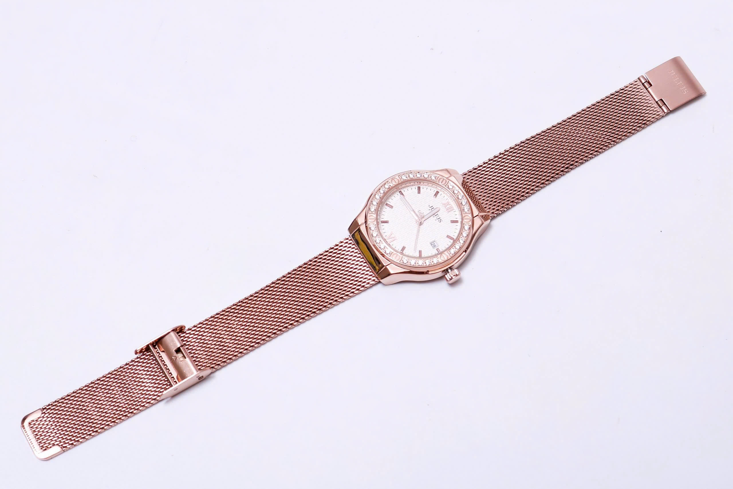 Combo Phụ Kiện Đồng Hồ Nữ JA-1395C + Dây Mesh + Trang Sức Dây Chuyền ESME ES482