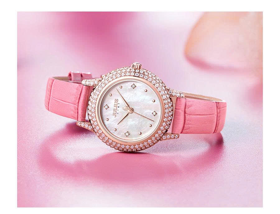 Đồng Hồ Nữ JS-044 Kính Sapphire Julius Hàn Quốc Dây Da (3 Màu)