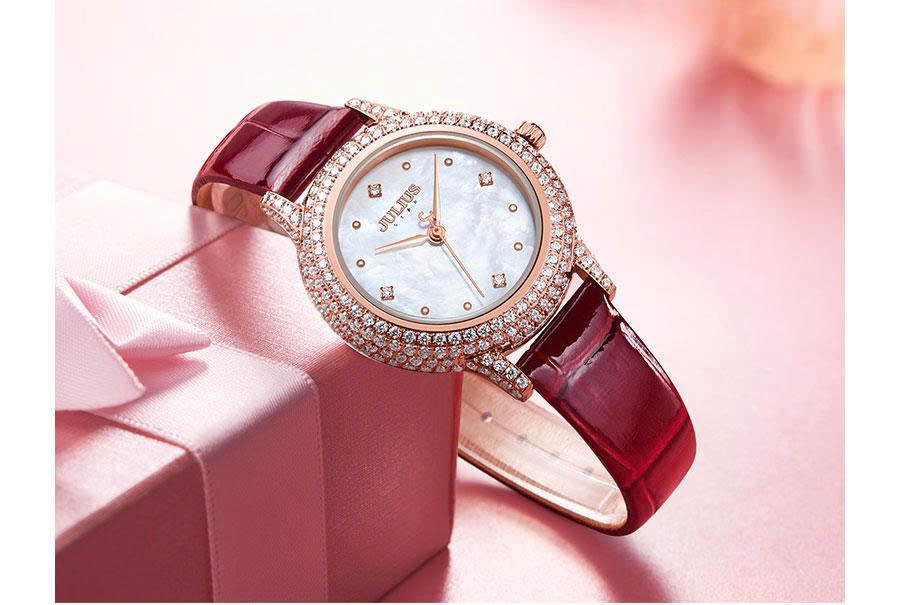 Đồng Hồ Nữ JS-044 Kính Sapphire Julius Hàn Quốc Dây Da (3 Màu)