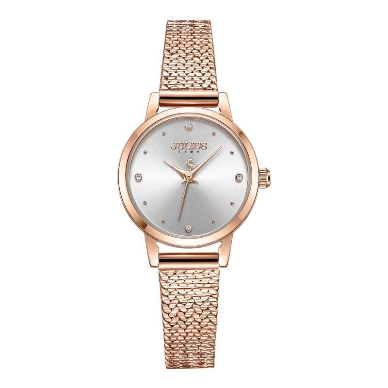 Đồng Hồ Nữ JS-045 Kính Sapphire Julius Star Hàn Quốc Dây Thép (2 Màu)