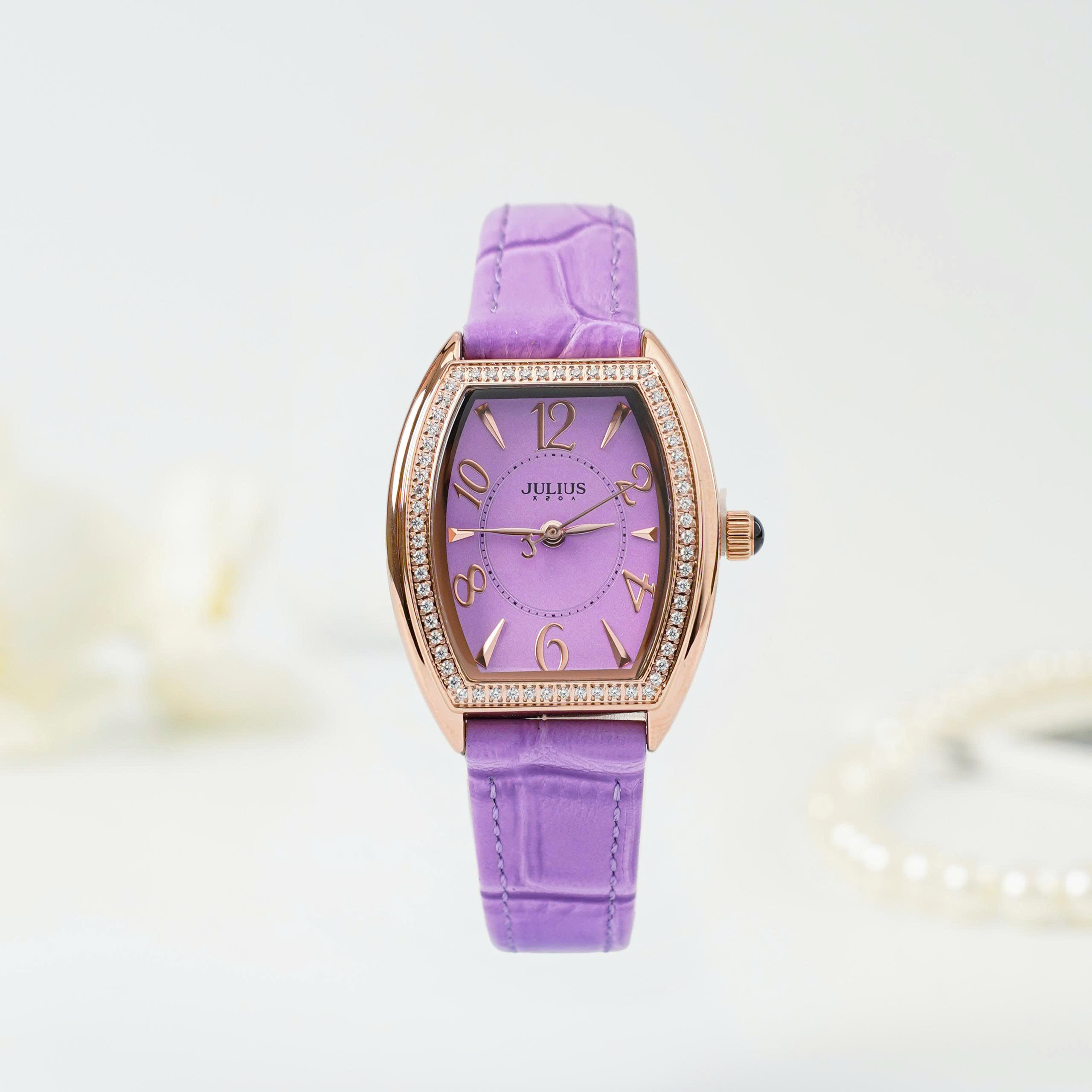 Đồng Hồ Nữ JA-1590 Julius Dây Da (2 MÀU)