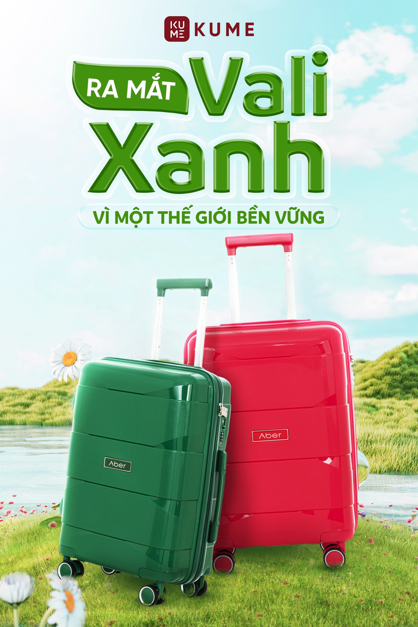 KUME RA MẮT DÒNG VALI XANH ABER ECOFLEX VỚI THÔNG ĐIỆP “RECYCLE YOUR BAG” - VÌ MỘT HÀNH TRÌNH BẢO VỆ THẾ GIỚI BỀN VỮNG