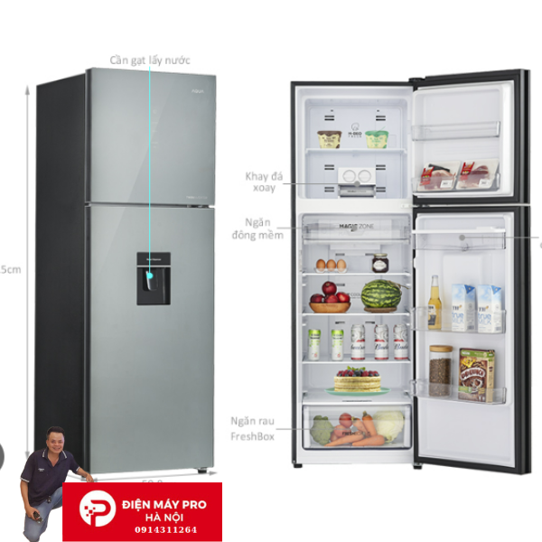 Tủ lạnh Aqua Inverter 347 lít AQR-T390FA(WGM) Kho Điện Máy Pro Hà Nội Giá Rẻ Nhất