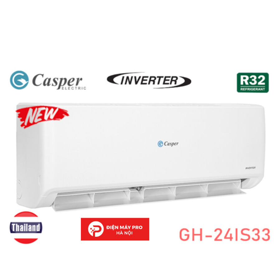 Điều hòa Casper Inverter 24000 BTU 2 chiều GH-24IS33 gas R-32 mới 100%