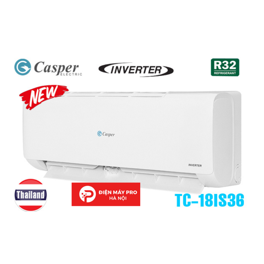 Điều hòa Casper Inverter 18000 BTU 1 chiều TC-18IS36 gas R-32 Chính Hãng