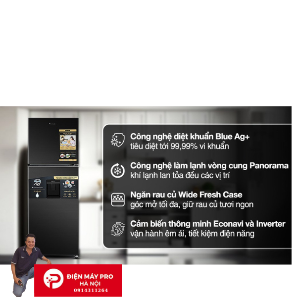 Tủ lạnh Panasonic Inverter 366 lít NR-TL381GVKV Giá Rẻ Nhất Hà Nôi