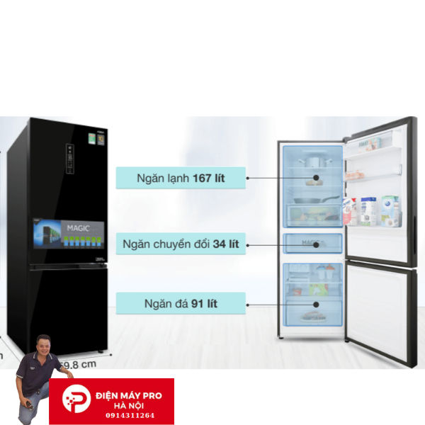 Tủ lạnh Aqua Inverter 292 lít AQR-IG338EB Kho Điện Máy Pro Giá Rẻ Nhất