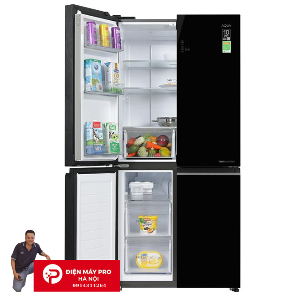 Tủ lạnh Aqua Inverter 469 lít Multi Door AQR-M536XA(GB) Kho ĐIện Máy Pro Mới 100%