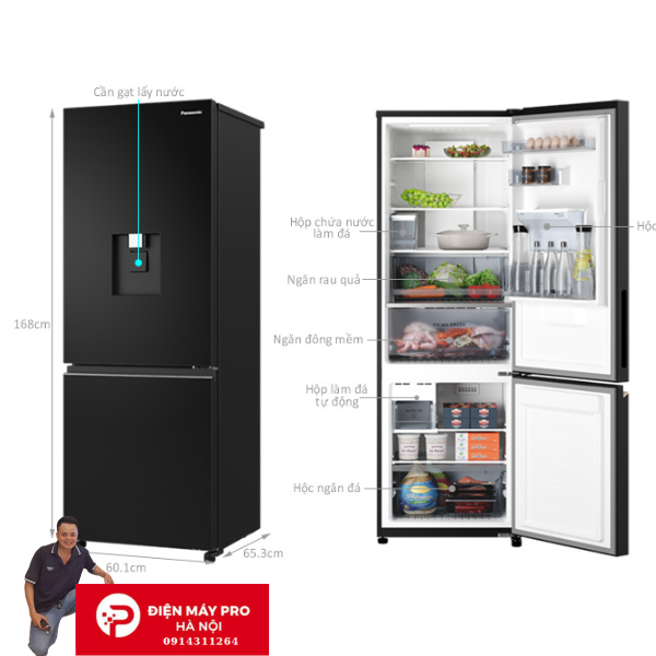 Tủ lạnh Panasonic Inverter 325 lít NR-BV361WGKV Mới 100% Chính Hãng