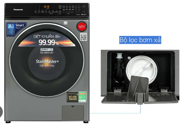 Máy giặt sấy Panasonic Inverter giặt 9 kg - sấy 6 kg NA-S96FC1LVT Kho ĐIện Máy Pro Giá Rẻ Nhất Mới 100%