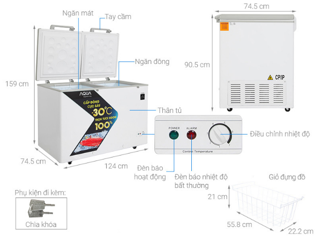 Tủ đông Aqua 365 lít AQF-C5702S Kho Điện Máy Pro Hà Nội