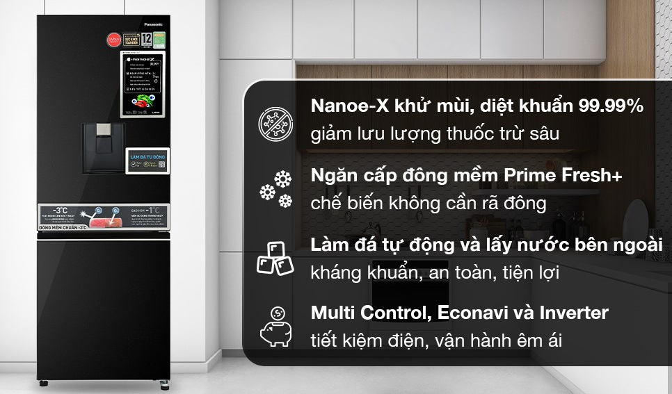 Tủ lạnh Panasonic Inverter 300 lít NR-BV331WGKV Giá Rẻ Nhất