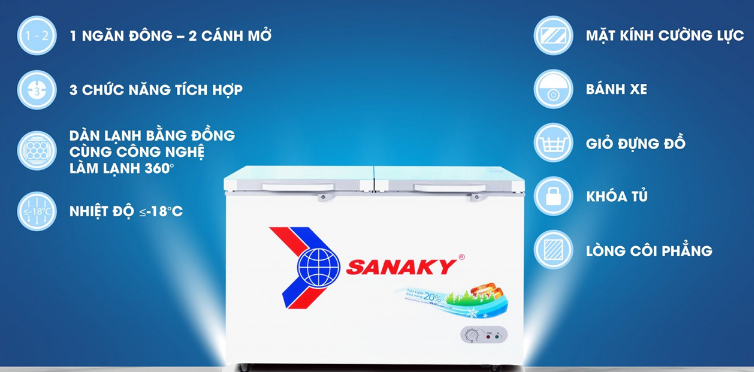 Tủ đông Sanaky 1 ngăn 280 lít VH-2899A2K Chính Hãng 100%