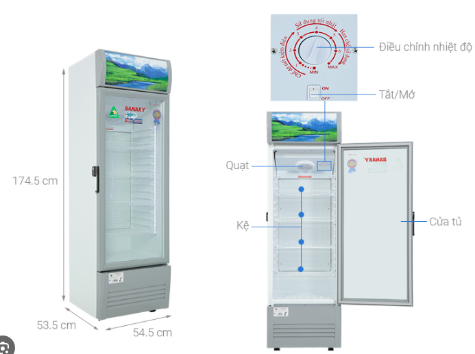 Tủ mát Sanaky Inverter 1 cánh 200 lít VH-258K3L Chính Hãng Mới 100%
