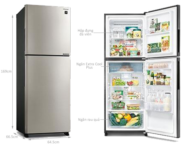 Tủ lạnh Sharp Inverter 330 lít SJ-XP352AE-SL Giá Rẻ Nhất Hà Nội
