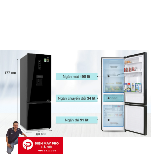 Tủ lạnh Aqua Inverter 320 lít AQR-B379MA Giá Rẻ Nhất Hà Nội