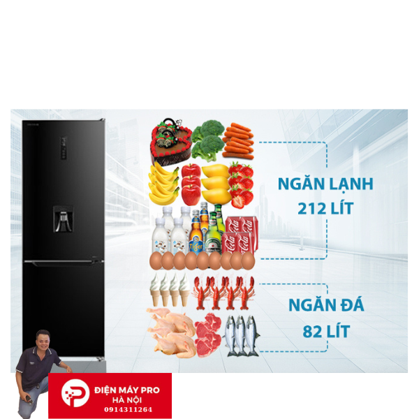 Tủ lạnh Toshiba Inverter 294 lít GR-RB385WE-PMV(30)-BS Điện Máy Pro Hà Nội Giá Rẻ Nhât