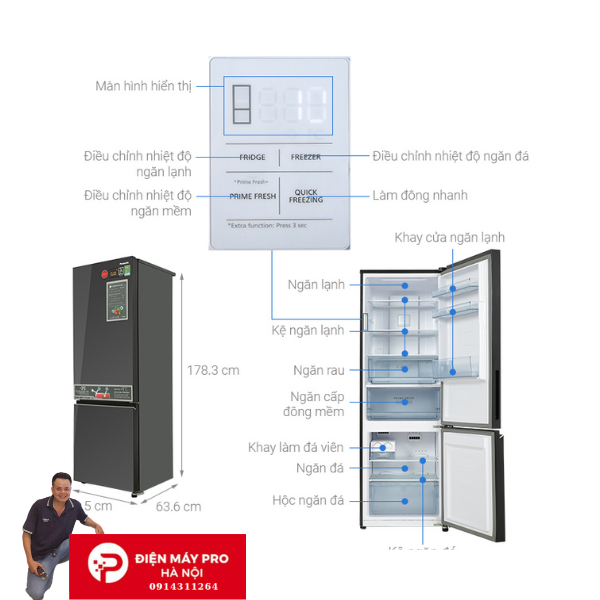 Tủ lạnh Panasonic Inverter 325 lít NR-BC361VGMV Giá Rẻ Nhất
