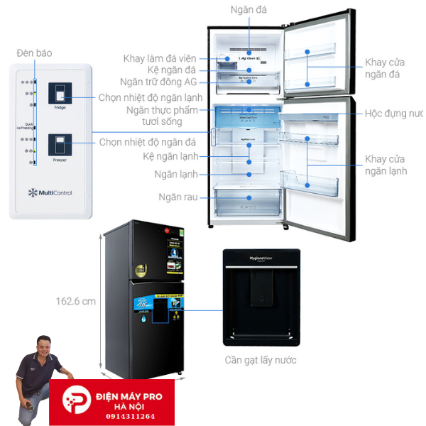 Tủ lạnh Panasonic Inverter 268 lít NR-TV301VGMV Kho Điện Máy Pro Hà Nội GIá Rẻ Nhất