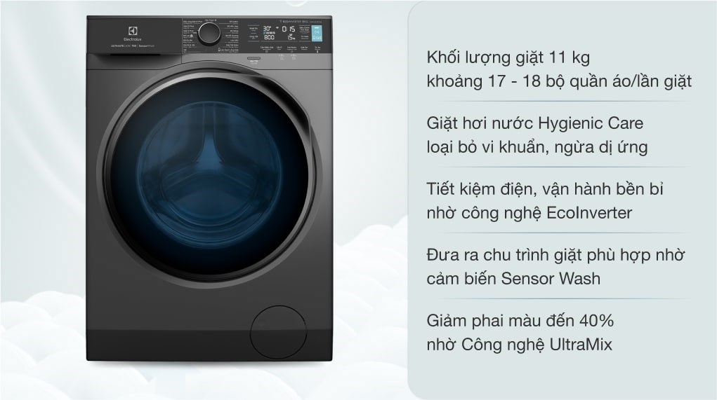 Máy giặt sấy Electrolux Inverter giặt 10 kg - sấy 7 kg EWW1024P5WB Chính hãng