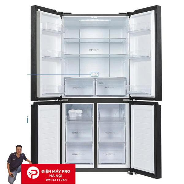 Tủ lạnh Aqua Inverter 469 lít Multi Door AQR-M536XA(GB) Kho ĐIện Máy Pro Mới 100%