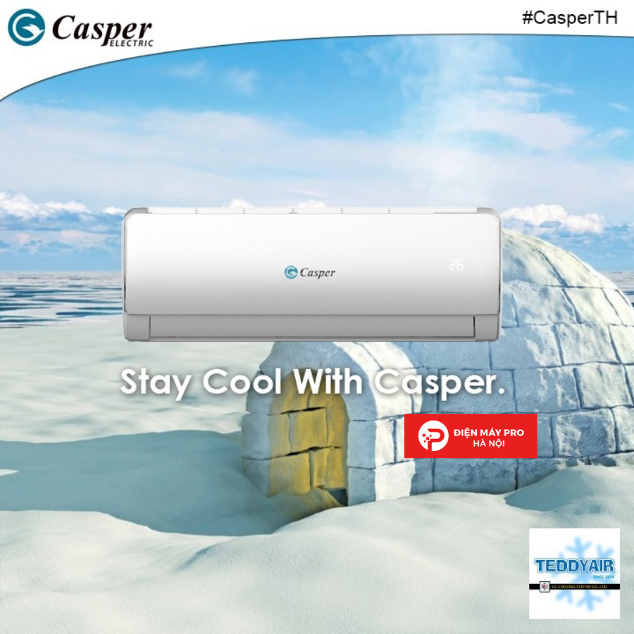 Máy lạnh Casper Inverter 1.5 HP GH-12IS33 2 chiều mới 100%