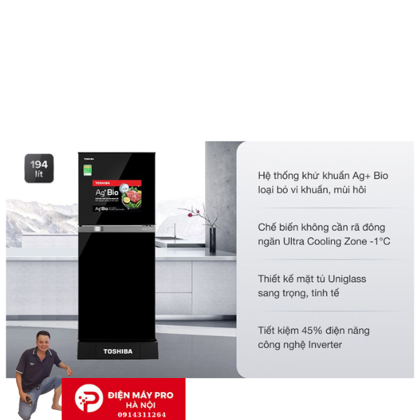 Tủ lạnh Toshiba Inverter 253 lít GR-RT329WE-PMV(52)