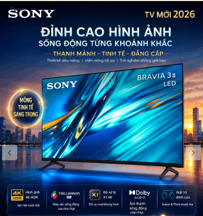 Sony Google Smart TV BRAVIA 3 II K-75XR30M2 Mới 2026 Giá Rẻ Nhất