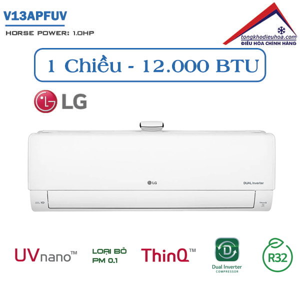 Điều hòa LG UV Nano 1 chiều Inverter 12.000BTU V13APFUV