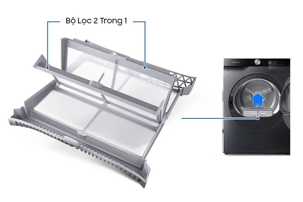 Máy sấy bơm nhiệt Samsung Inverter 9 Kg DV90T7240BB/SV Mới 100%