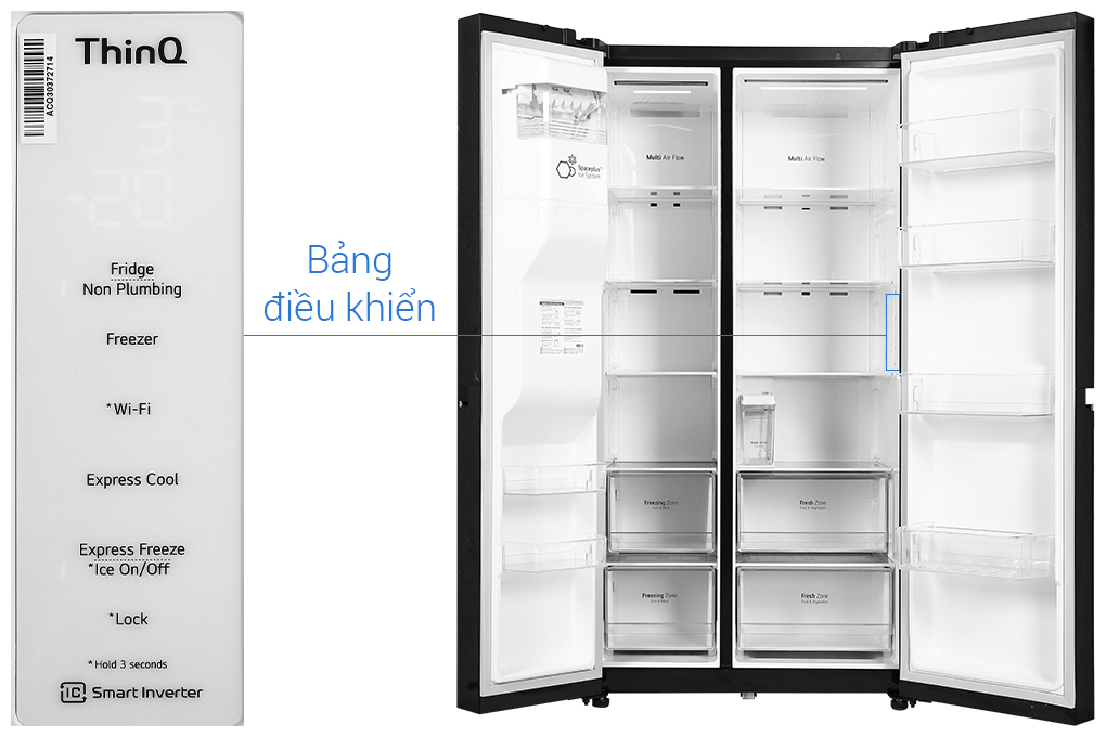 Tủ lạnh Side By Side LG Inverter 635 lít GR-D257WB ĐIỆN MÁY PRO KHO LG RẺ NHẤT